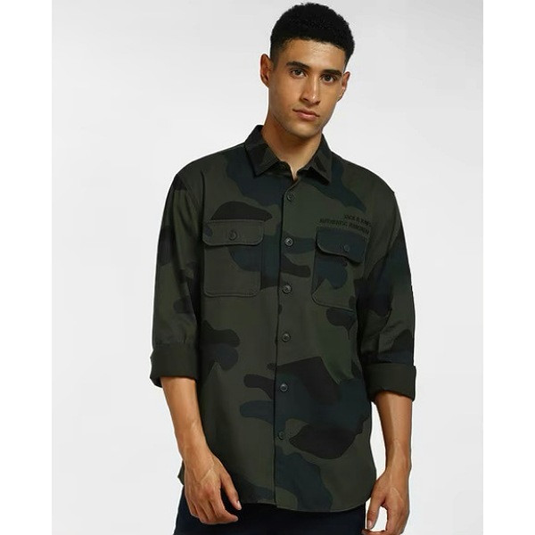 پیراهن مردانه آستین‌بلند جک‌اند‌جونز مدل ROSIN-CAMO طرح ک모 - تصویر 7