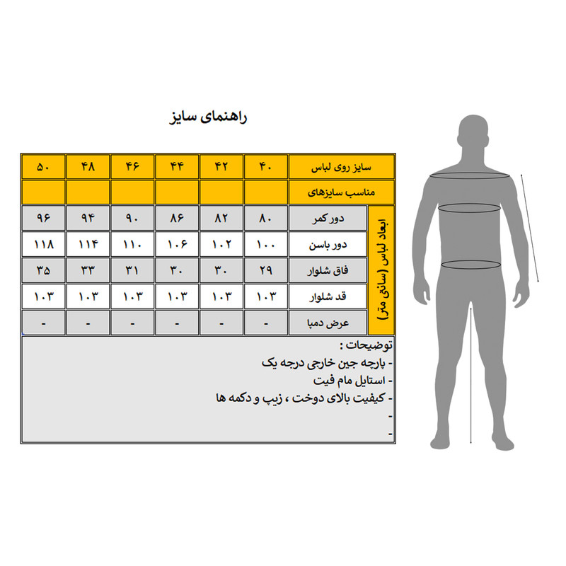 شلوار جین مام‌فیت مردانه ناکس مدل Nox کد S1040 - تصویر 3