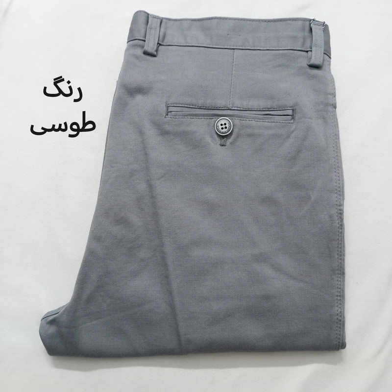 شلوار مردانه کتان کلاسیک، ترکیب پنبه، الاستین و الیاف مصنوعی، بافت ریپس - تصویر 14