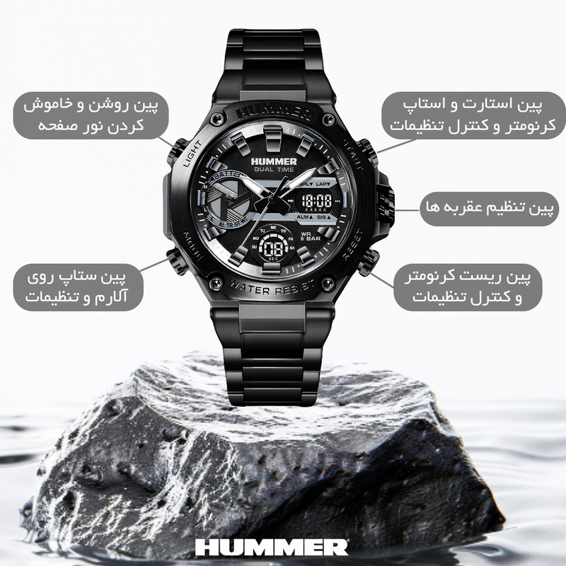 ساعت مچی مردانه هامر مدل HM1444-C2 بند استیل - تصویر 35