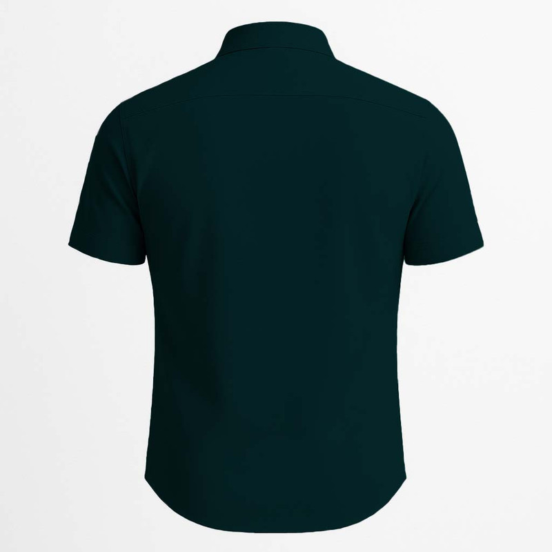 پیراهن مردانه آستین کوتاه یقه ایستاده سبز کله‌غازی دوشین - تصویر 3