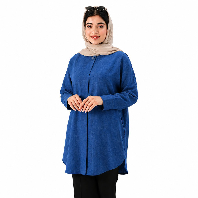رویه زنانه مدل صوفیا پشت‌پیله یقه گرد دکمه مخفی آستین سه‌ربع