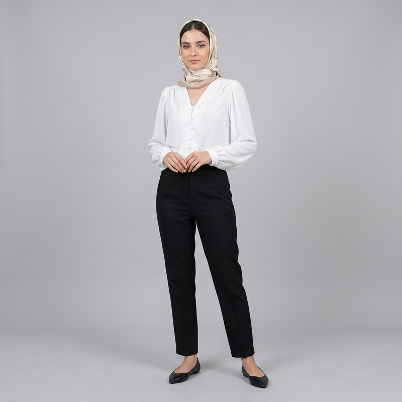 شومیز زنانه یقه هفت آستین بلند ال‌سی وایکیکی مدل S540935Z8 - تصویر 6