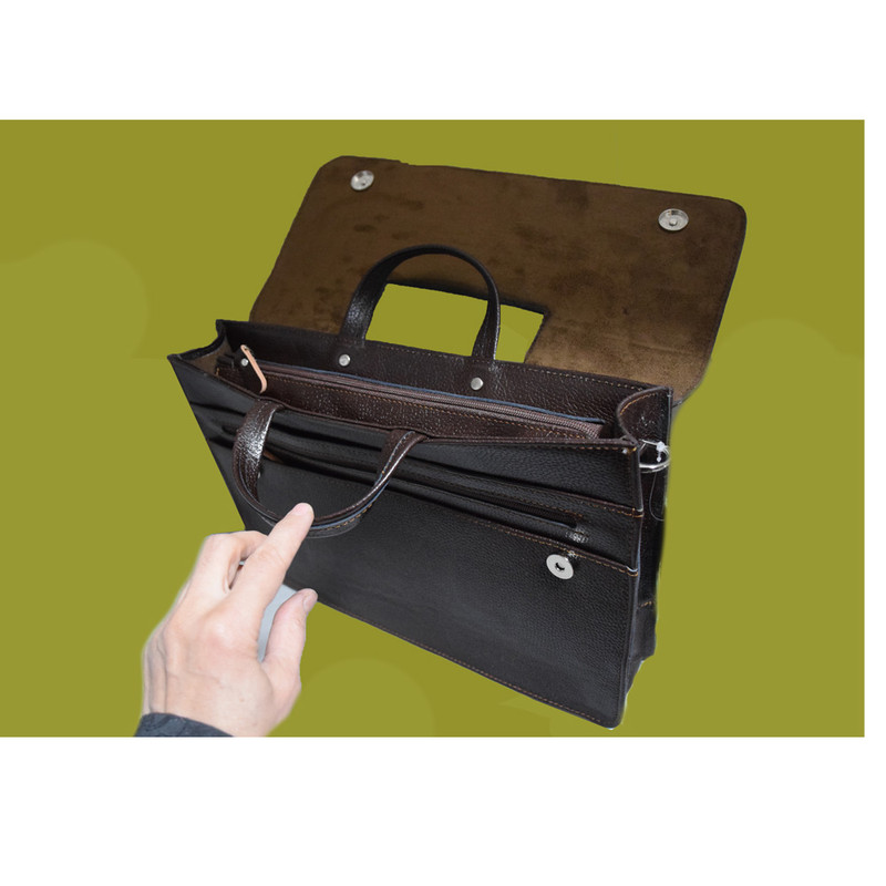 کیف اداری زنانه مدل 077 چرم طبیعی - تصویر 4