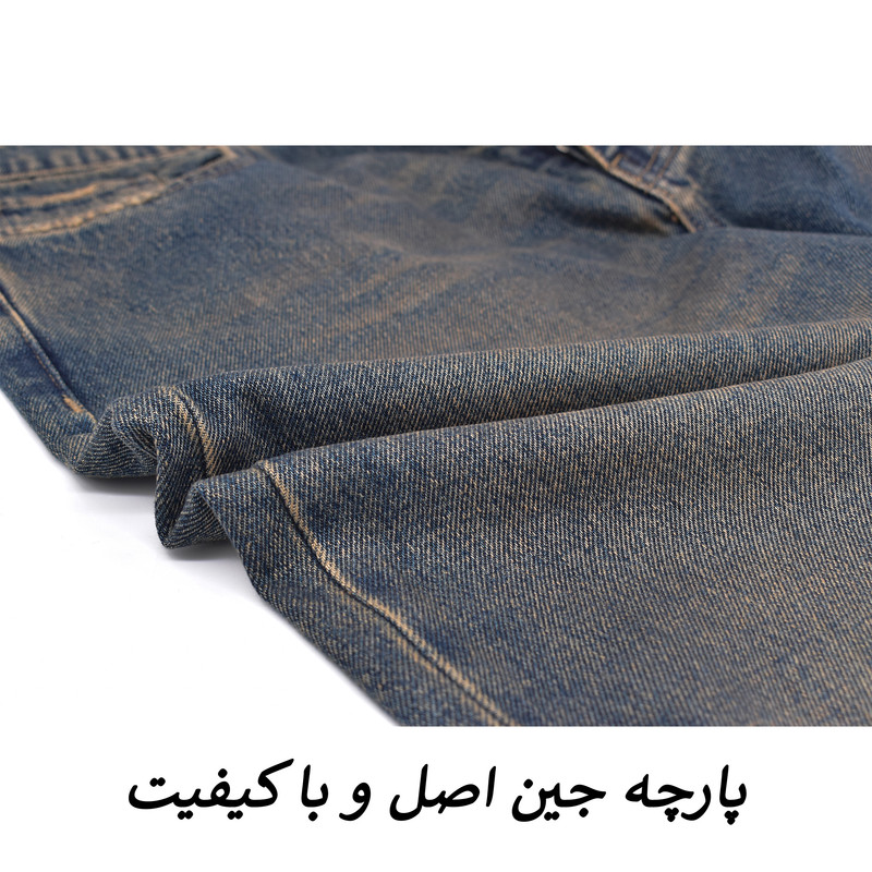 شلوار جین نیم‌بگ مردانه دراوون کد M5795 آبی مید‌واش - تصویر 6
