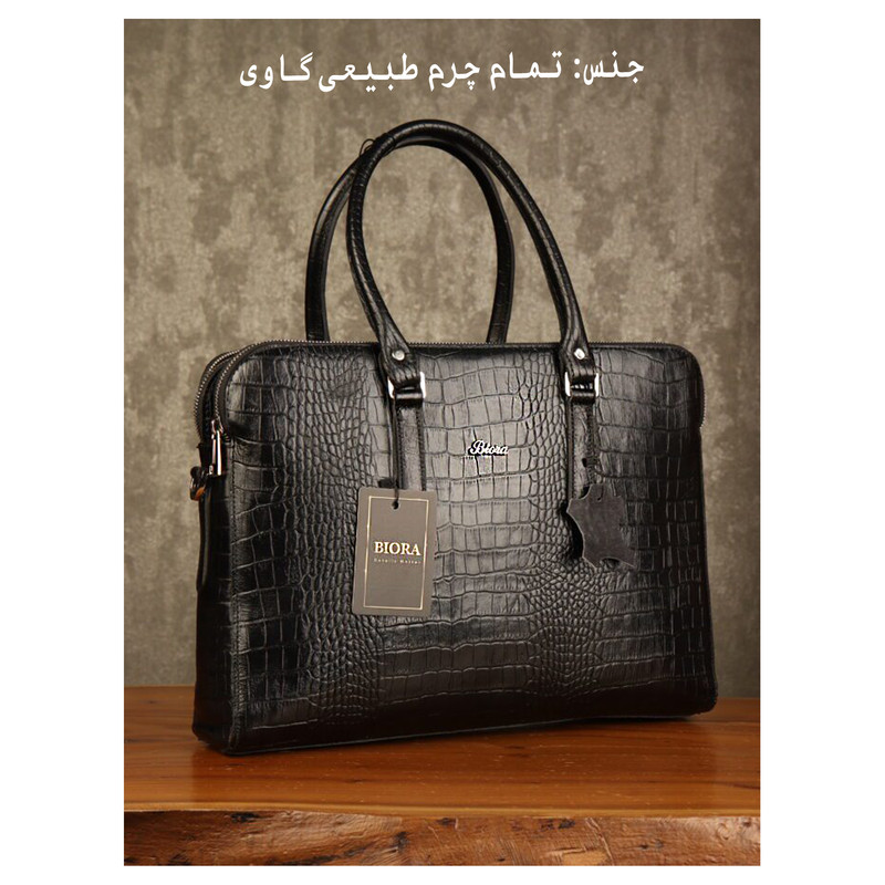 کیف دستی زنانه بیورا مدل KDZ02 چرم طبیعی کروکدیل با بند دوشی - تصویر 4