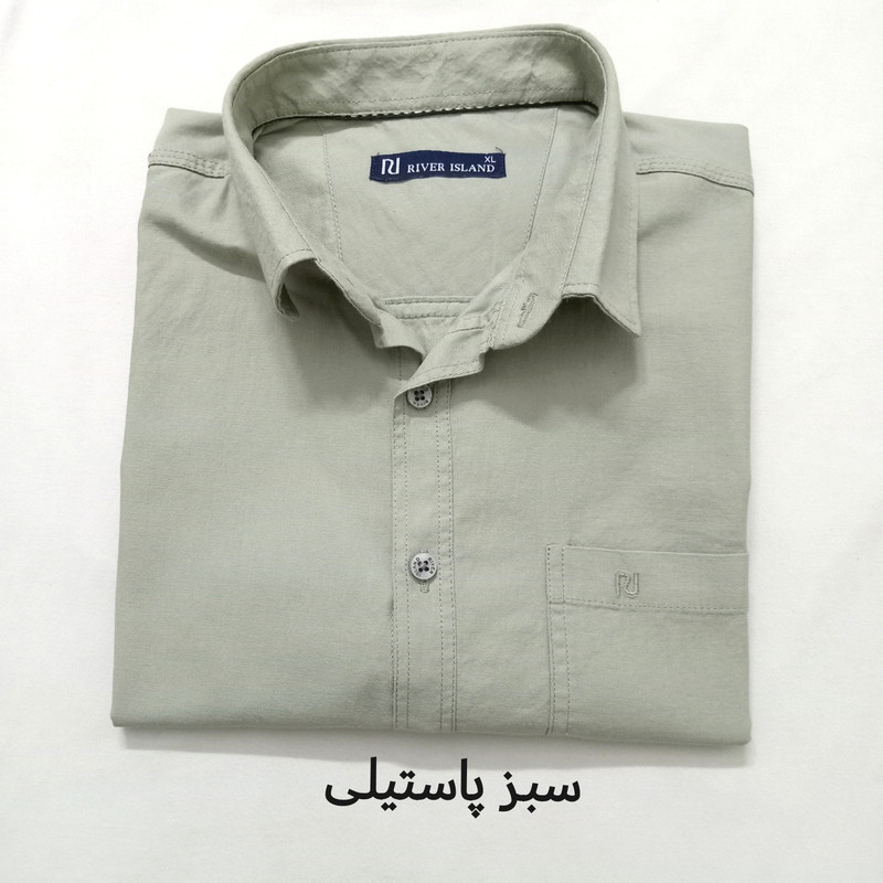 پیراهن آستین کوتاه مردانه کتان نازک رگولار فیت کد P6 - تصویر 4