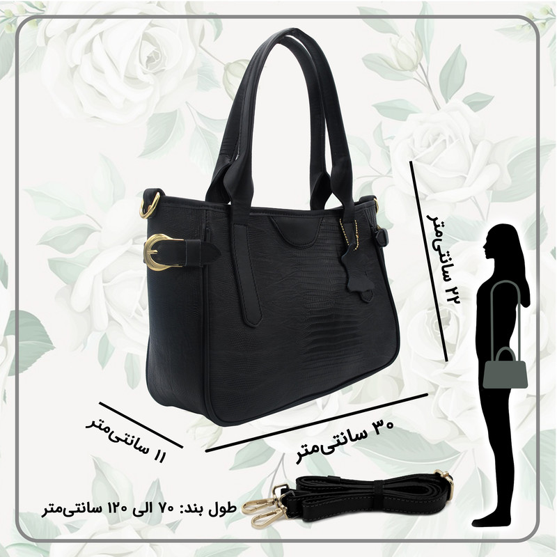 کیف دوشی زنانه چرم طبیعی مدل 145L چندجیب - تصویر 4