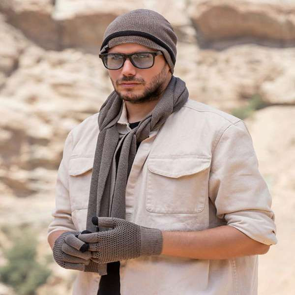 ست کلاه شال و دستکش بافتنی اندلس مدل 2892 - تصویر 3