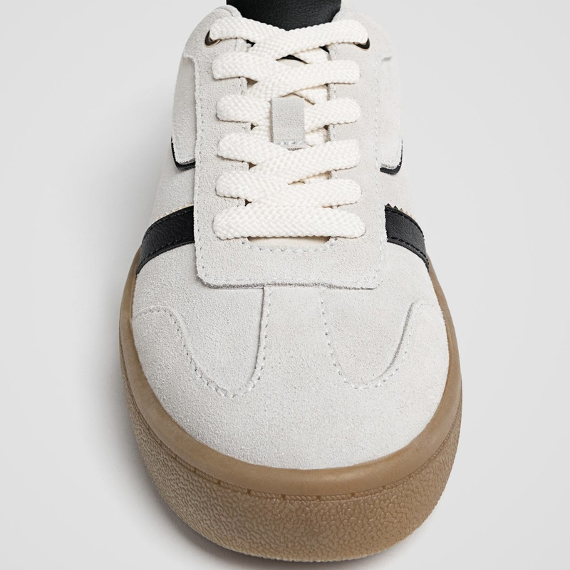 کفش روزمره زنانه استرادیواریوس مدل SPLIT LEATHER SNEAKERS 2025 چرمی سبک اسپرت - تصویر 4