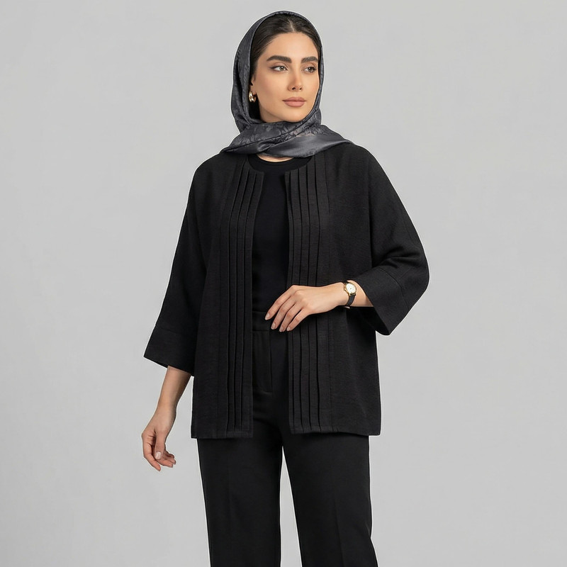 مانتو زنانه السانا مدل جوانه شانتون یقه گرد