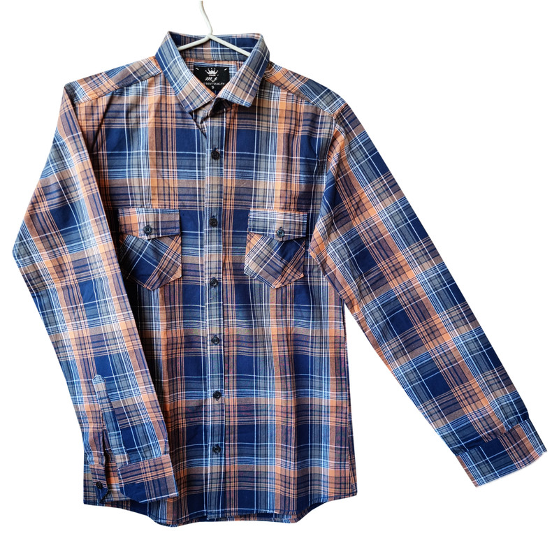 پیراهن مردانه آستین بلند یقه برگردان مدل M-10 - تصویر 3