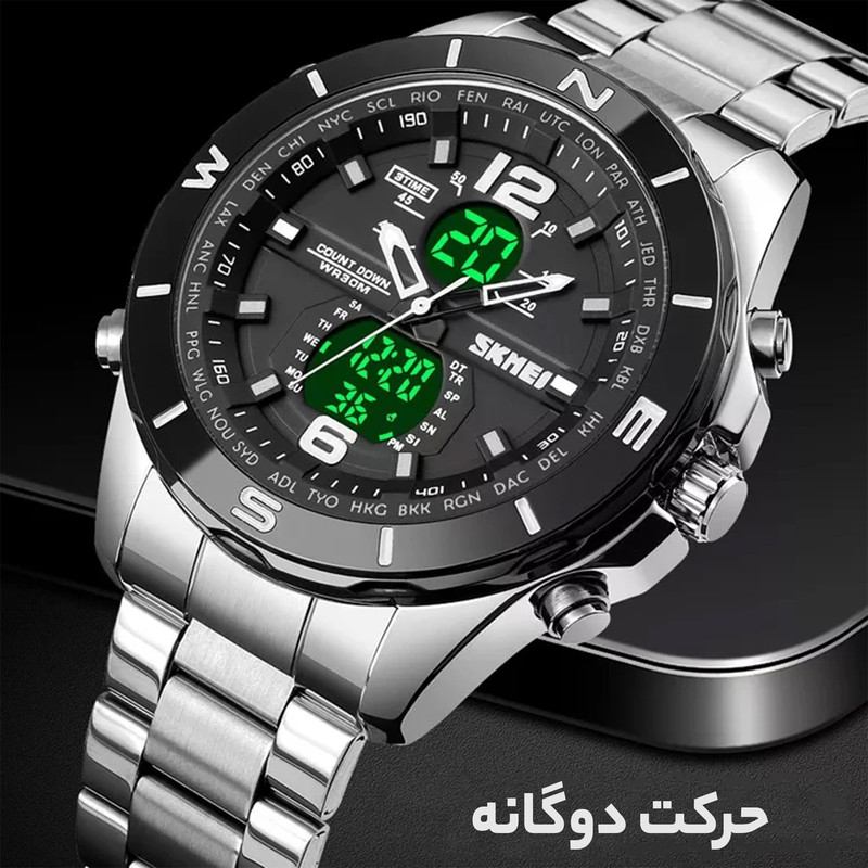 ساعت مچی عقربه‌ای مردانه اسکمی ضد آب اسپرت کاربردی - تصویر 9
