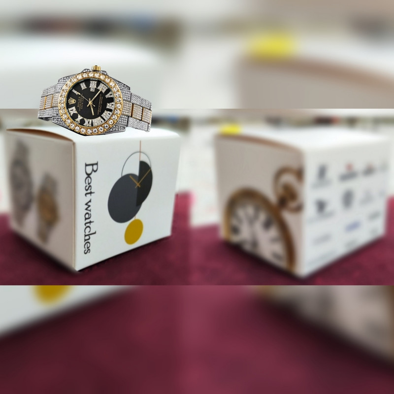 ساعت مچی عقربه‌ای مدل فول نگین استون کد آوی-رو-۱ طراحی کلاسیک - تصویر 3