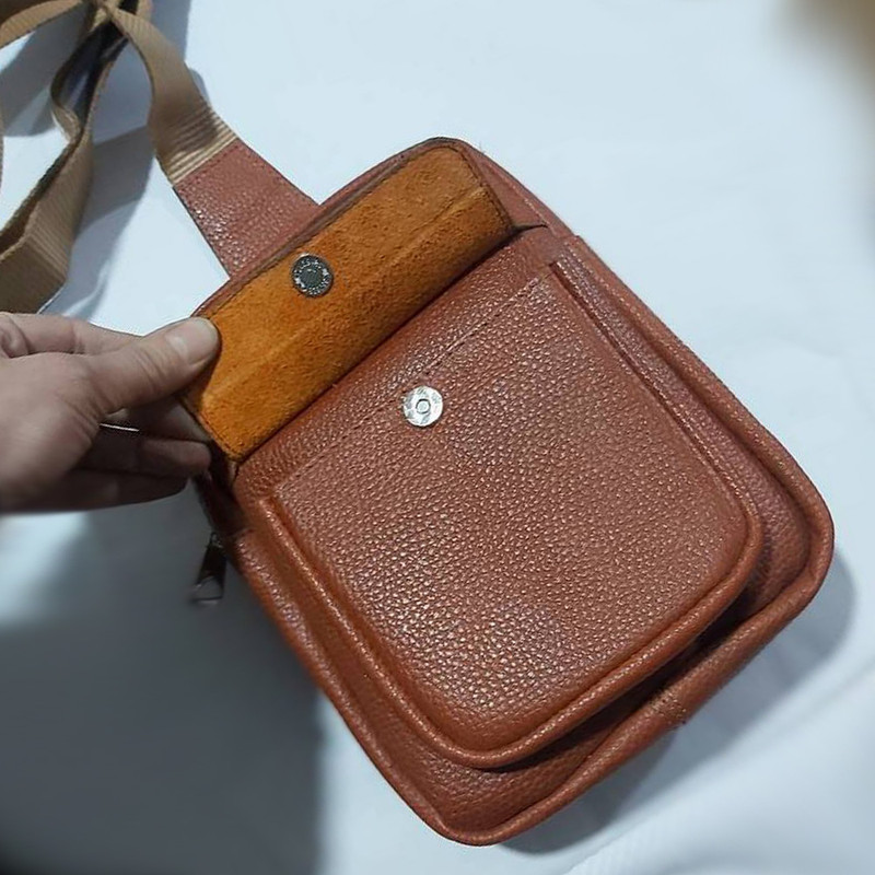کیف کراس بادی وی-107 چرم طبیعی فلوتر مردانه - تصویر 6