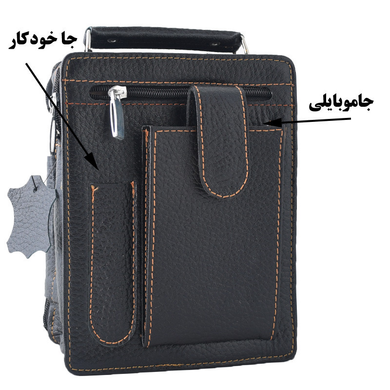 کیف رودوشی مردانه چرم طبیعی طراحی اسپرت - تصویر 8