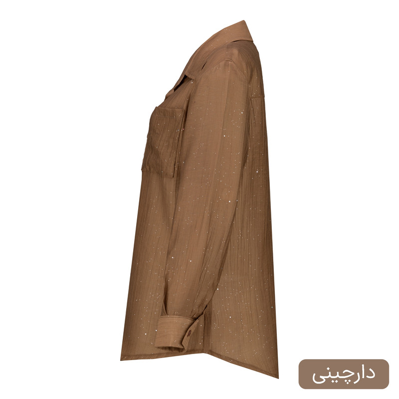 شومیز زنانه آستین بلند یقه برگردان السانا مدل دایکو کد ۲۵۱۹ سطح نگین‌دار - تصویر 30