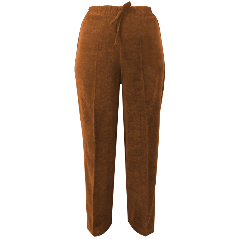 شلوار بگ زنانه مخمل میل کبریتی ریز مدل ۲۰۰SHT رنگ شتری