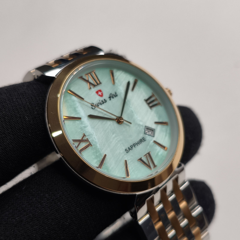 ساعت مچی عقربه‌ای مردانه سوئیس آرت لیتد ادیشن رنگ نقره‌ای رزگلد - تصویر 4