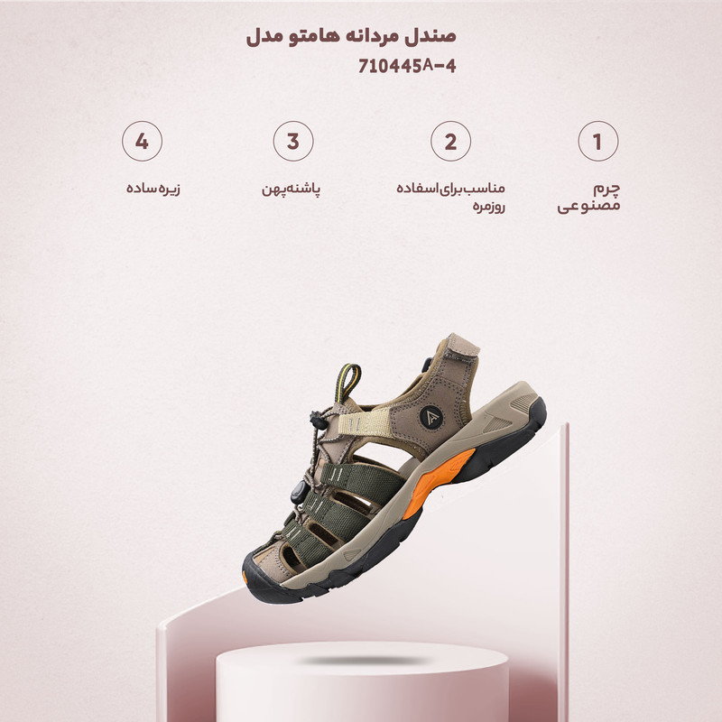 صندل مردانه هامتو طرح باز و سبک مناسب برای کژوال - تصویر 118