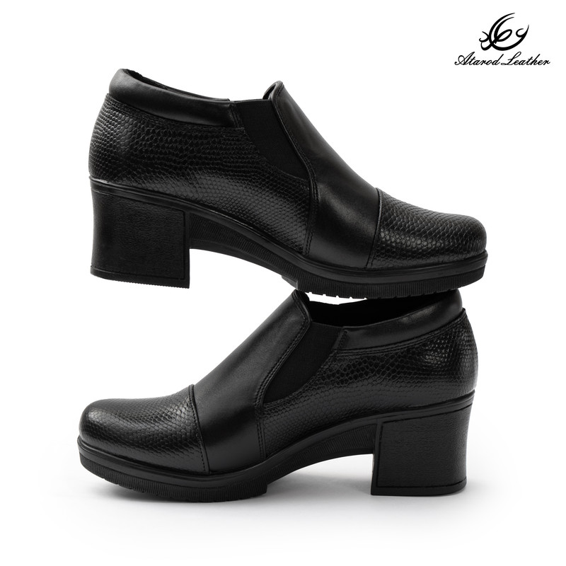 کفش پاشنه‌دار زنانه چرم طبیعی عطارد مدل SH370 - تصویر 9