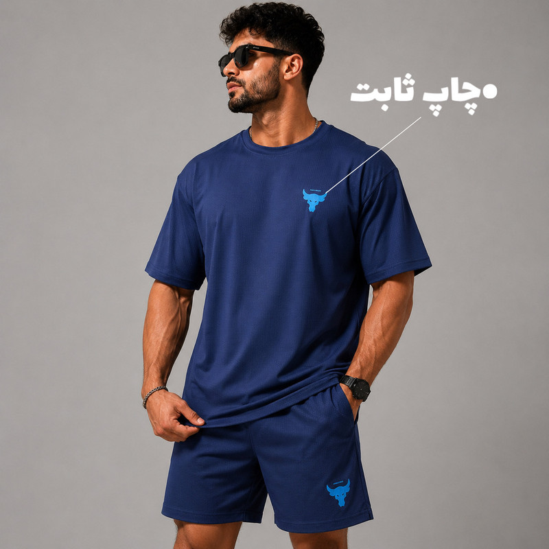 ست تیشرت آستین کوتاه و شلوارک ورزشی مردانه مدل ۱۷۹۲ - تصویر 4