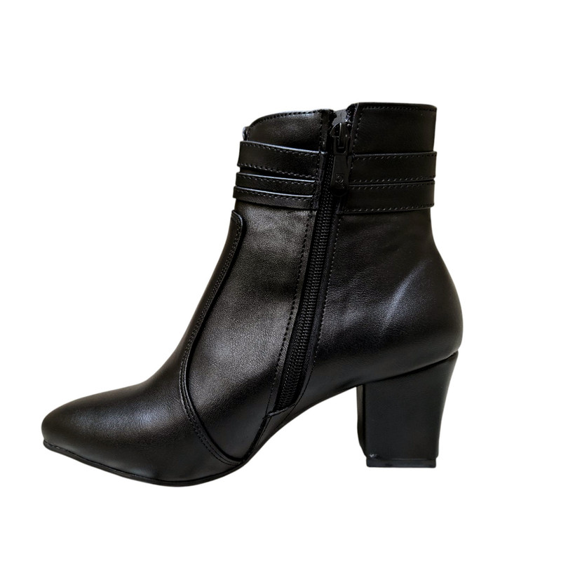 نیم‌بوت زنانه مدل Z2 پاشنه پهن زیپ‌دار - تصویر 4