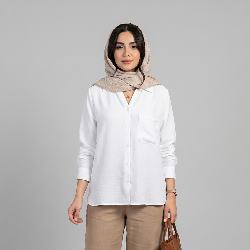 شومیز آستین‌بلند یقه‌برگردان زنانه ایکس‌ساید مدل S533683Z8