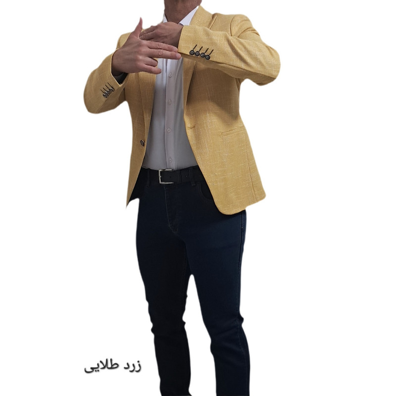 کت تک رسمی مردانه مدل ۲۰۴۱ پارچه اسلپ ترکیبی - تصویر 3