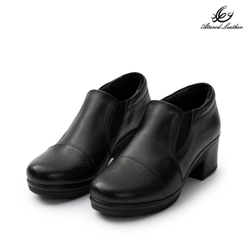 کفش پاشنه‌دار زنانه چرم طبیعی عطارد مدل SH370 - تصویر 5