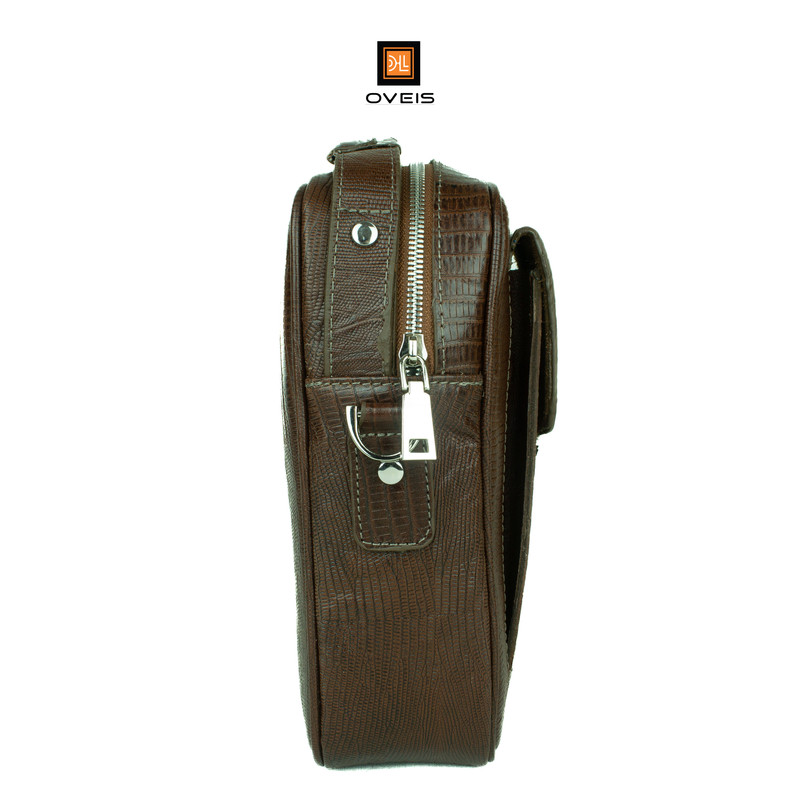 کیف رودوشی مردانه چرم اویس K12007_L طرح سوسماری - تصویر 5