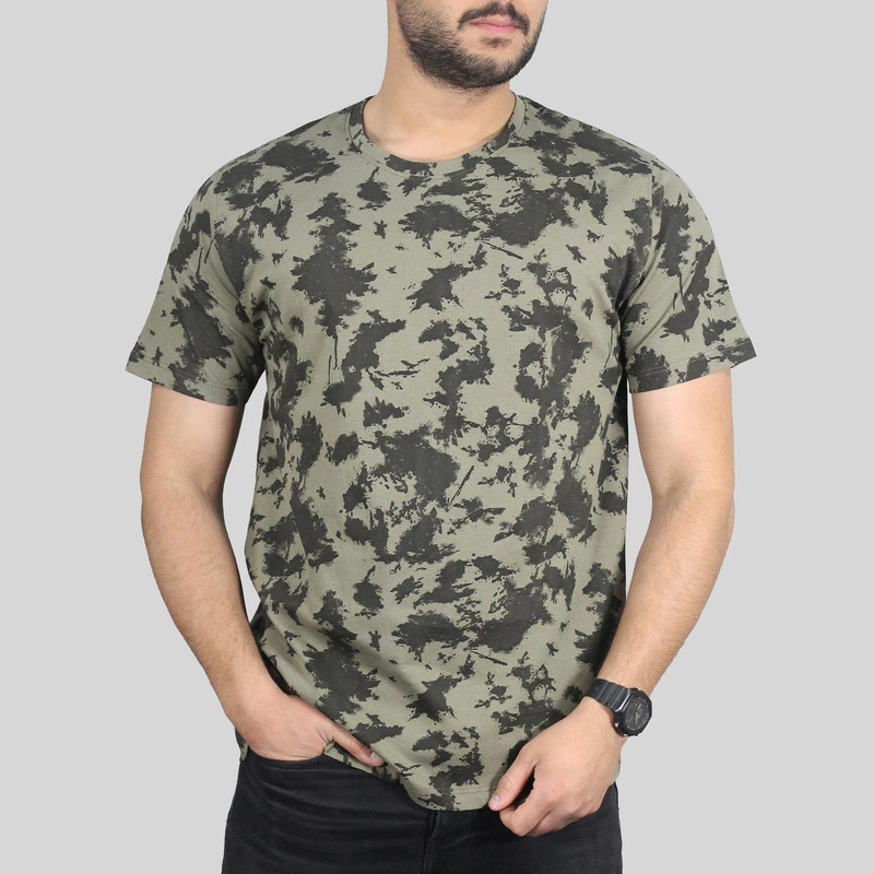 تی‌شرت مردانه مالدینی طرح دار یقه گرد پنبه مدل T-494