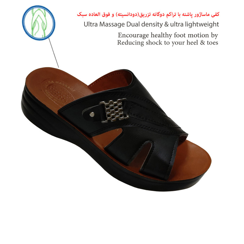 صندل طبی مردانه المطراش الربیع مشکی - تصویر 5