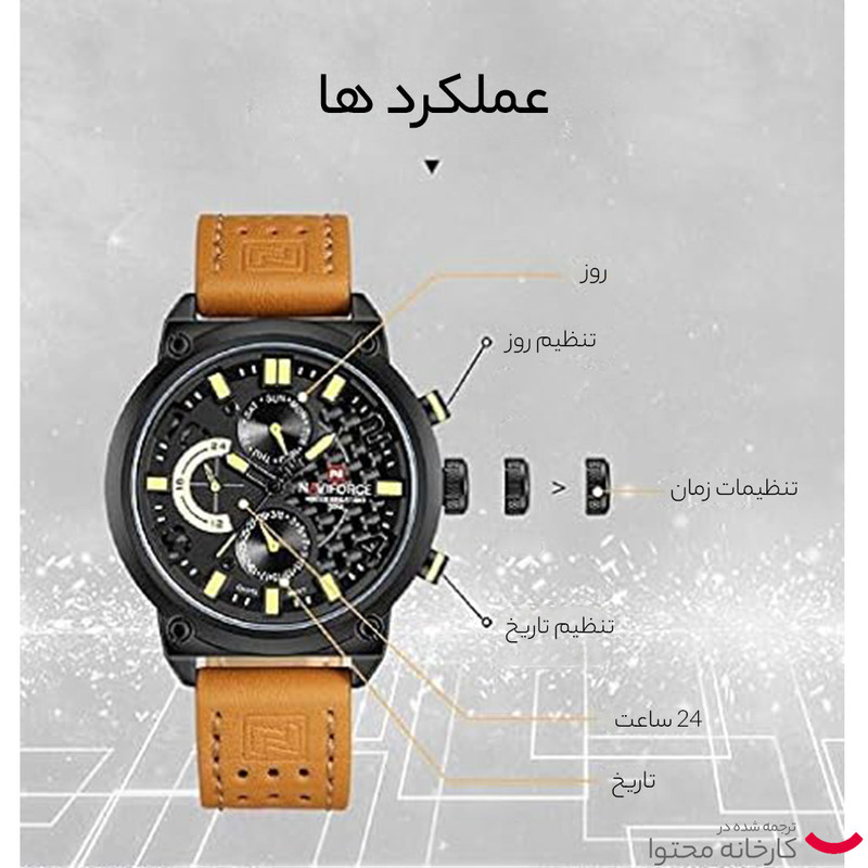 ساعت مچی مردانه نیوی فورس مدل NF9068L.BYBM - تصویر 5