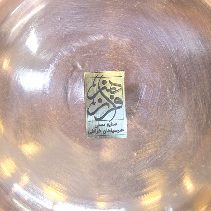 ست هدیه مسی شیرین ۸ با شکلات‌خوری ۲۲ سانتی‌متری الماس‌تراش در جعبه جیر - تصویر 3