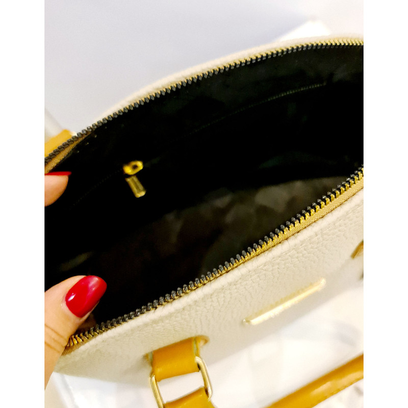 کیف دستی و رودوشی زنانه چرم مصنوعی طرح کنفی مدل 449pat - تصویر 6