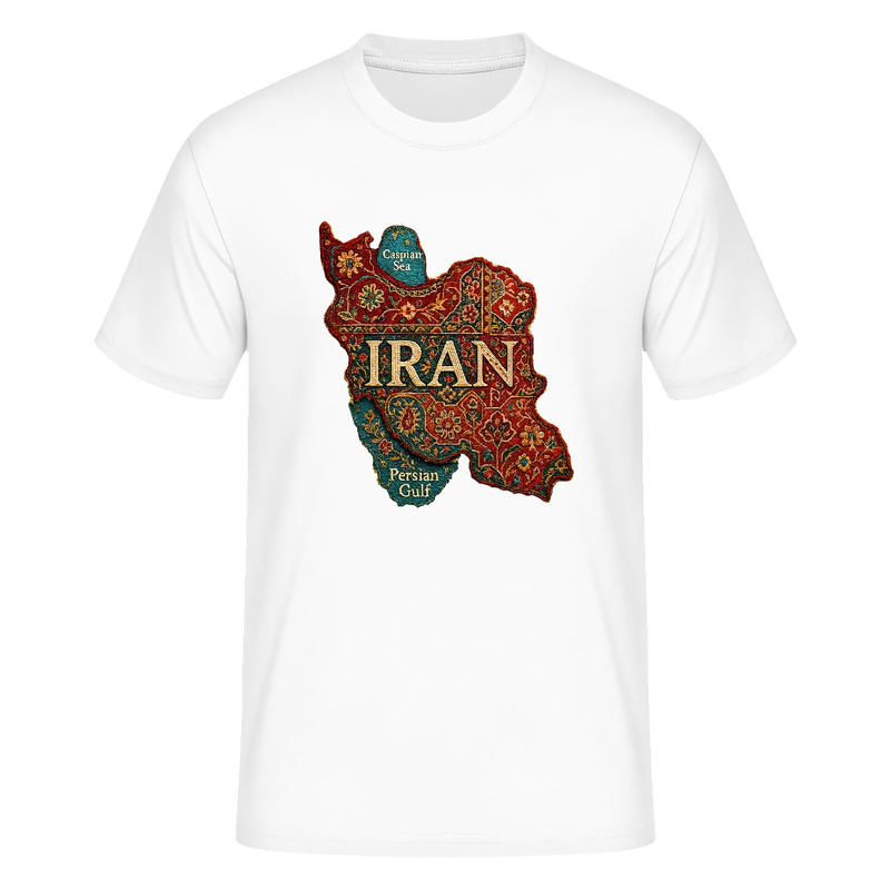 تی‌شرت یونiseks آستین کوتاه یقه گرد طرح نقشه ایران کد 9 - تصویر 5