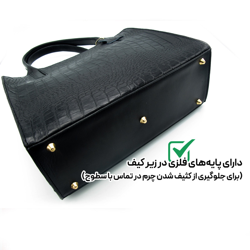 کیف دوشی زنانه چرم طبیعی مدل 129C سایز بزرگ - تصویر 5