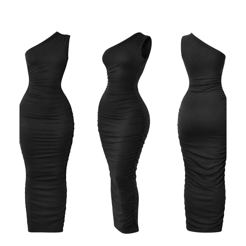 پیراهن یقه رومی زنانه مدل Ebonelle کد M5655 بدون آستین - تصویر 4