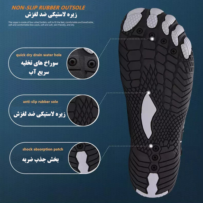 کفش ساحلی زنانه ضد آب با زیره فومی سبک - تصویر 7