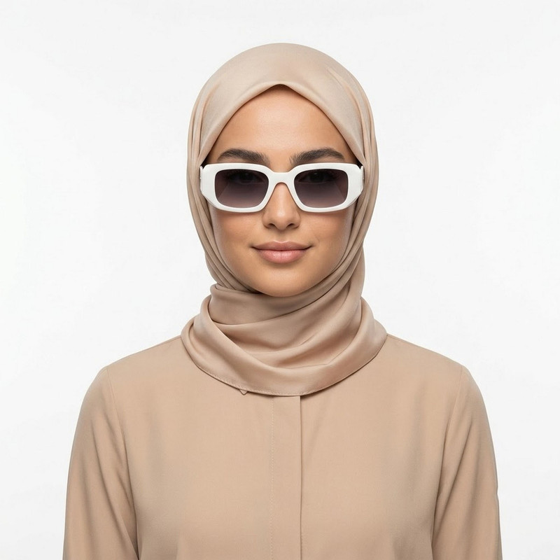 عینک آفتابی زنانه بای هارمونی مدل T02 قاب سفید و عدسی دودی - تصویر 7