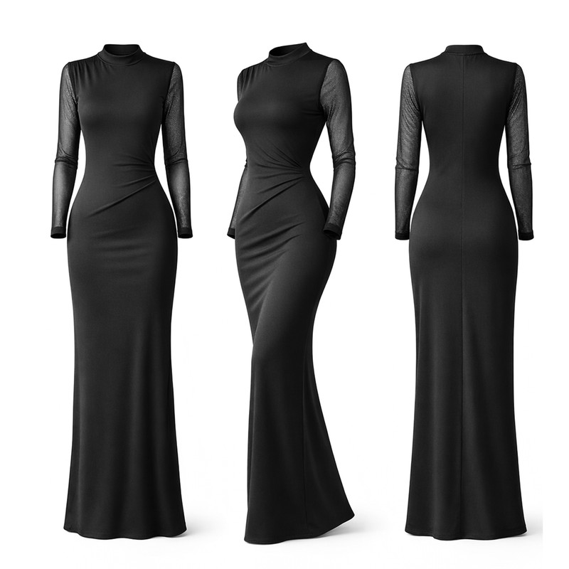 پیراهن یقه گرد زنانه مدل Silvane کد M5657 - تصویر 5
