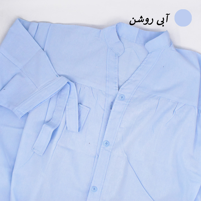 شومیز لینن آستین گره‌دار سه‌ربع برش خفاشی مدل لانا کد S1049 - تصویر 17