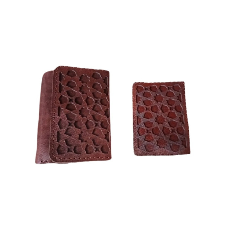 ست هدیه زنانه چرم طبیعی مدل اسلیمی R14051