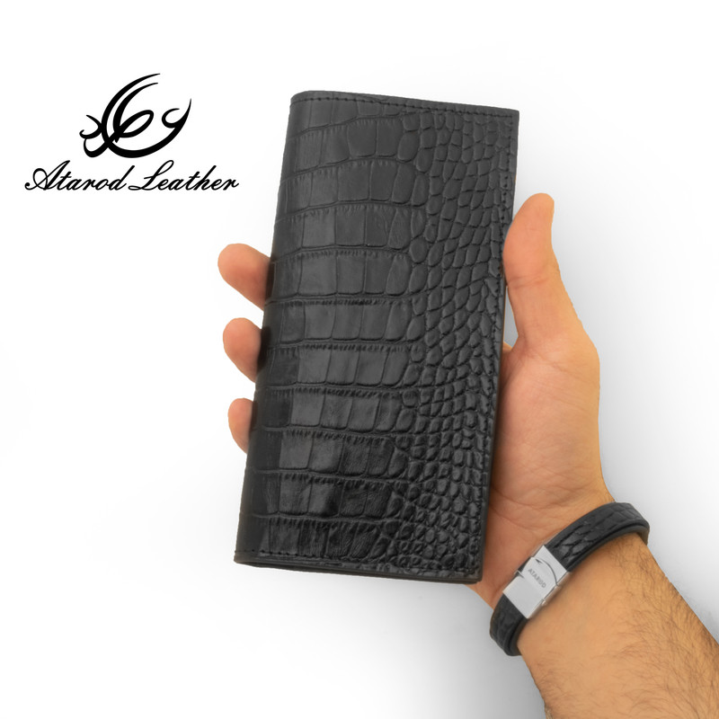 کیف پول چرم عطارد مدل K45 کروکو و رستیک ۱۲ قسمت کارت - تصویر 14