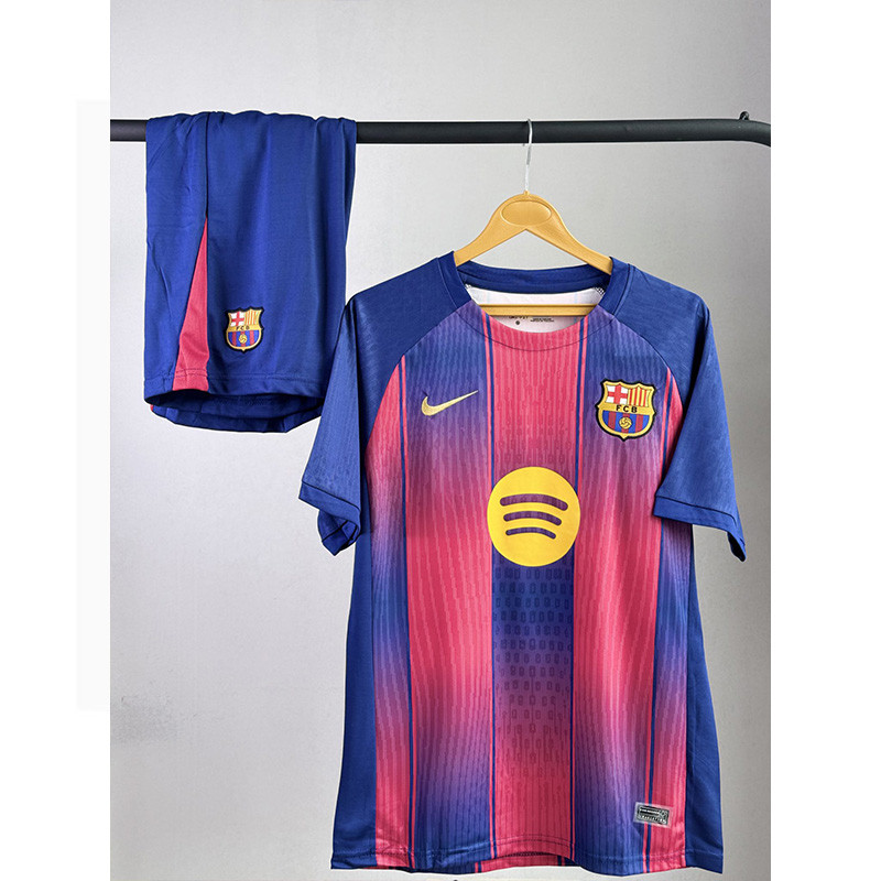 ست تی‌شرت و شلوارک مردانه مدل بارسلونا Home 2026 - تصویر 9