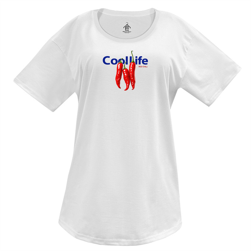 تی‌شرت آستین کوتاه زنانه فلفل طرح Cool life کد WH.1072 - تصویر 3