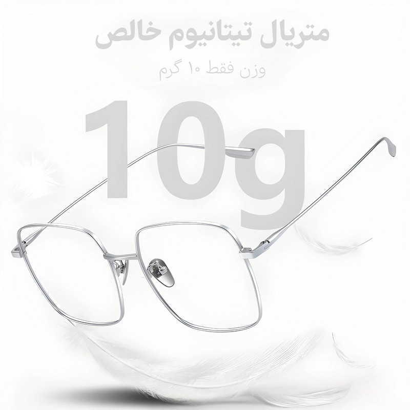 فریم عینک طبی شانگتای SEK01 تیتانیوم روکش طلای IP مربعی - تصویر 8