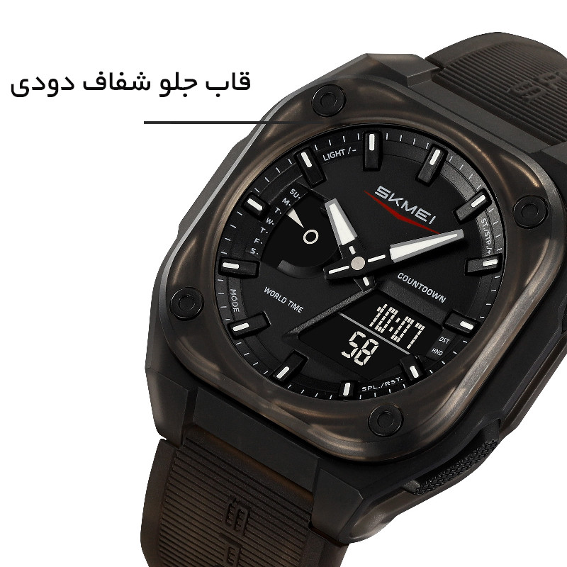 ساعت مچی دیجیتال مردانه اسکمی مدل 23-28BK با کرونومتر و تقویم - تصویر 3