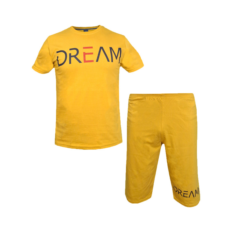 ست تیشرت و شلوارک مردانه پرینت Dream سایز XL تا ۴XL - تصویر 3